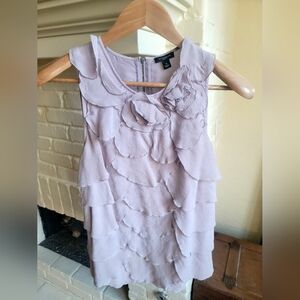 Ann Taylor LOFT Lavender Sleeveless Layered Ruffle Blouse Size S